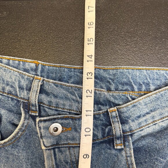 Collusion Womens High-Waisted Straight-Leg Jeans 26/32 Slanted Fly Blue Denim - Picture 7 of 10